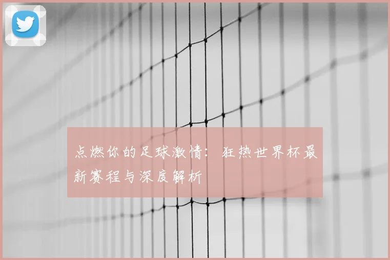 点燃你的足球激情：狂热世界杯最新赛程与深度解析